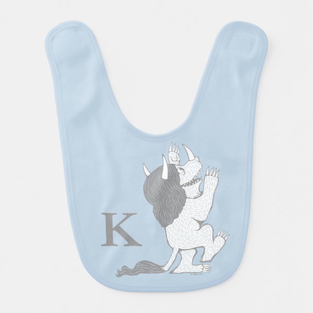 Pastel Wild Thing | Add Your Initial Baby Bib (Front)