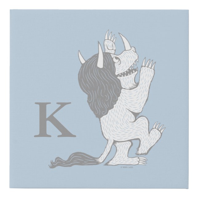 Pastel Wild Thing | Add Your Initial Faux Canvas Print (Front)