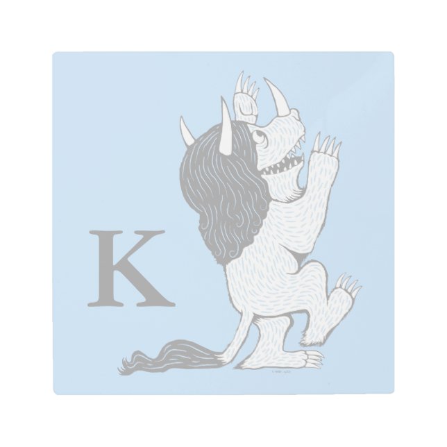Pastel Wild Thing | Add Your Initial Metal Print (Front)