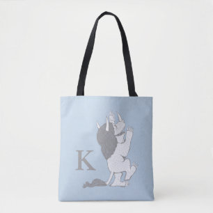 Pastel Wild Thing   Add Your Initial Tote Bag