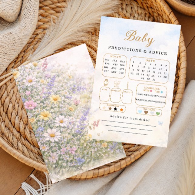 Pastel Wildflower Baby Predictions Advice Card (Creator Uploaded)