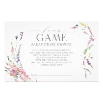Pastel Wildflower Baby Shower Bingo Game Flyer