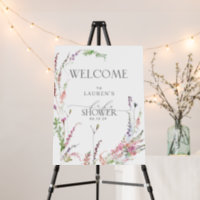 Pastel Wildflower Baby Shower Welcome Foam Board