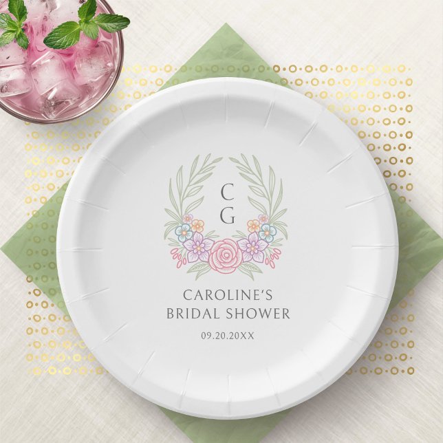 Pastel Wildflower Bloom Bridal Shower Paper Plates (Creator Uploaded)