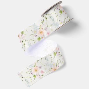 Pastel Wildflower Botanical Gift Ribbon