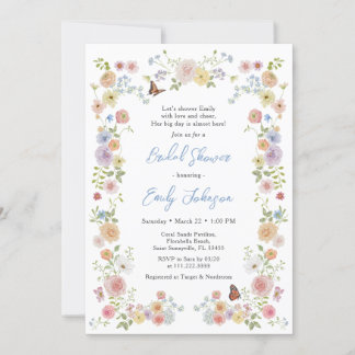 Pastel Wildflower Bridal Shower Invitation