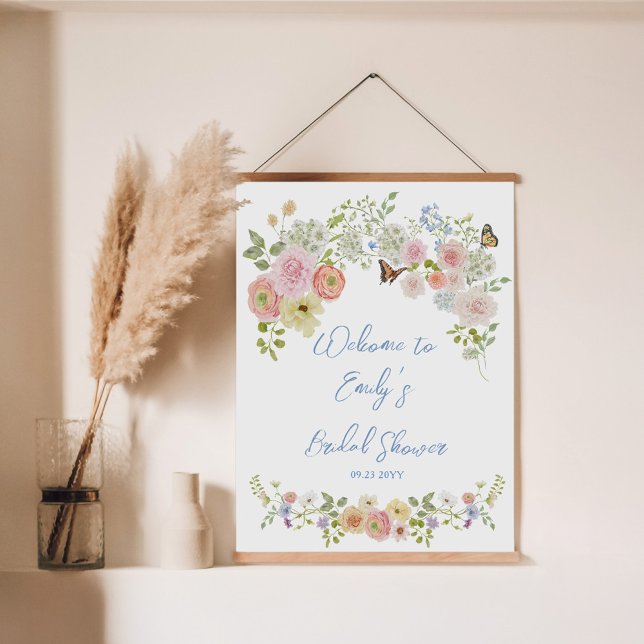 Pastel Wildflower Bridal Shower Welcome Poster (Creator Uploaded)