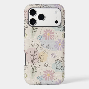 Pastel Wildflower Collage – Chic Floral Geometric iPhone 17 Pro Max Case