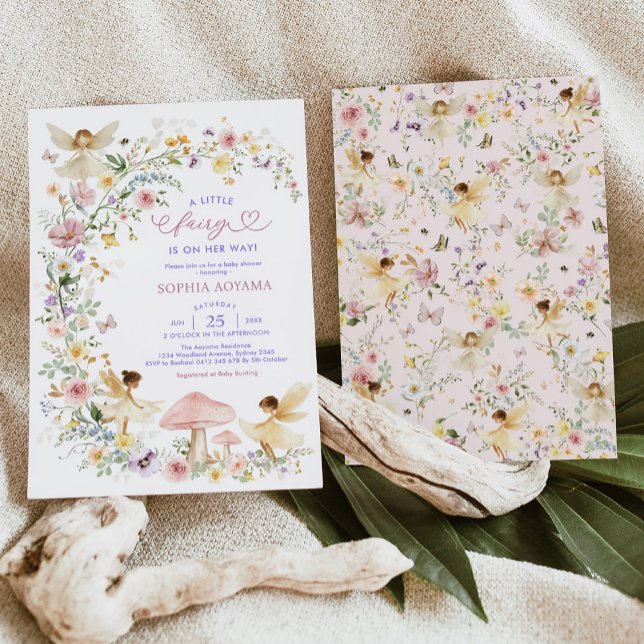 Pastel Wildflower Fairy Garden Girl Baby Shower Invitation (Creator Uploaded)
