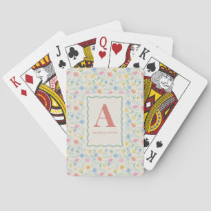 Pastel Wildflower Floral Personalized Poker Cards