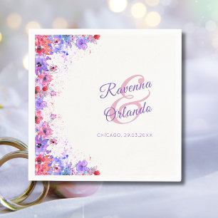 Pastel Wildflower Floral Romantic Bloom Wedding Napkins