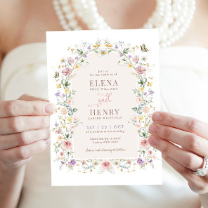 Pastel Wildflower Garden Fairytale Wedding Invitation