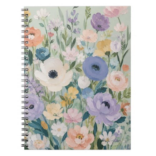 Pastel Wildflower Garden Floral Classic Notebook