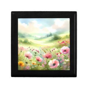 Pastel Wildflower Meadow Landscape Gift Box