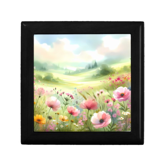 Pastel Wildflower Meadow Landscape Gift Box (Front)