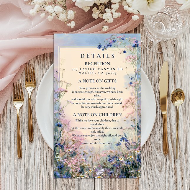 Pastel Wildflower Meadow Wedding Enclosure Card (Creator Uploaded)