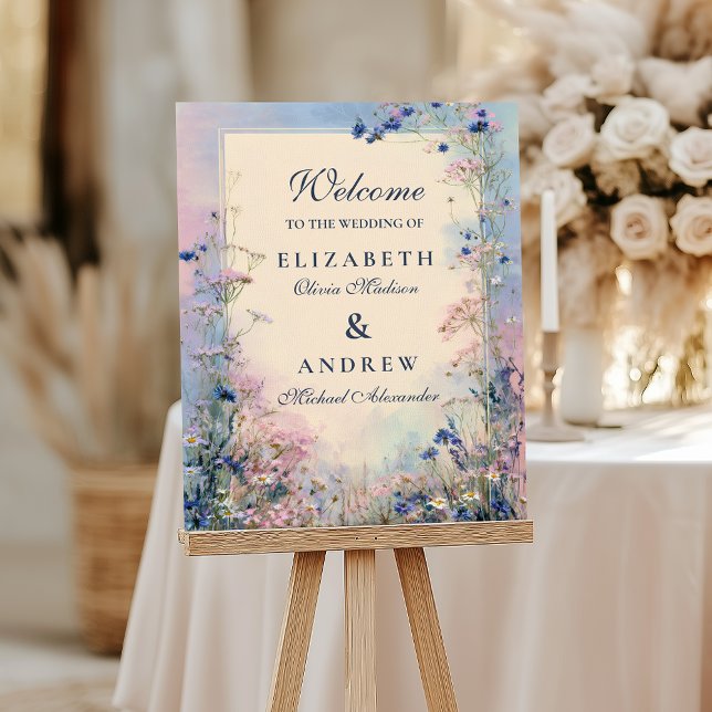 Pastel Wildflower Meadow Wedding Foam Board (Creator Uploaded)