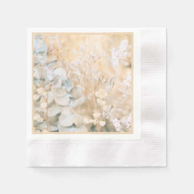 Pastel Wildflower Meadow Wedding Napkins (Front)