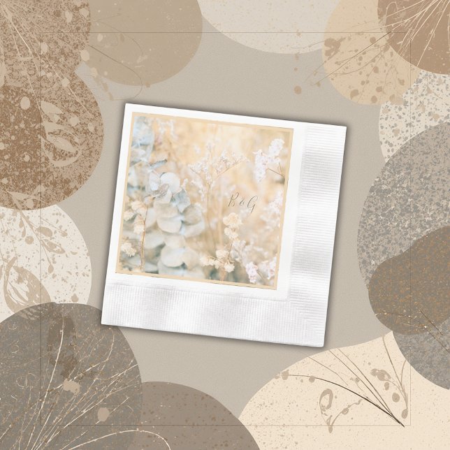 Pastel Wildflower Meadow Wedding Napkins (Creator Uploaded)