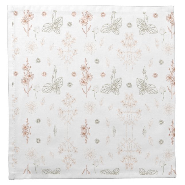 Pastel Wildflower Pattern Cloth Napkin (Front)