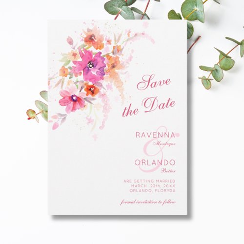 Pastel Wildflower Peony Peonies Anemones Wedding Save The Date