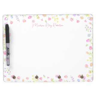 Pastel Wildflower Personalized Dry Erase Board