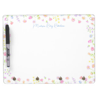 Pastel Wildflower Personalized Dry Erase Board