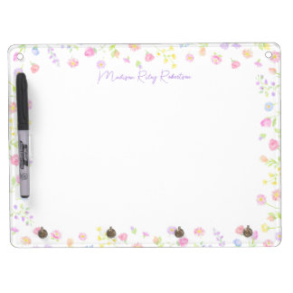 Pastel Wildflower Personalized Dry Erase Board