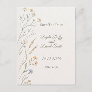 Pastel Wildflower Save the Date Postcard