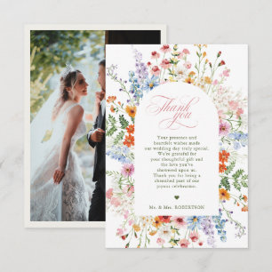 Pastel Wildflower Spring Garden Floral Wedding Thank You Card