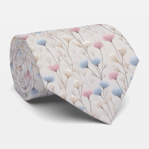 Pastel Wildflower Watercolor Pattern Neck Tie
