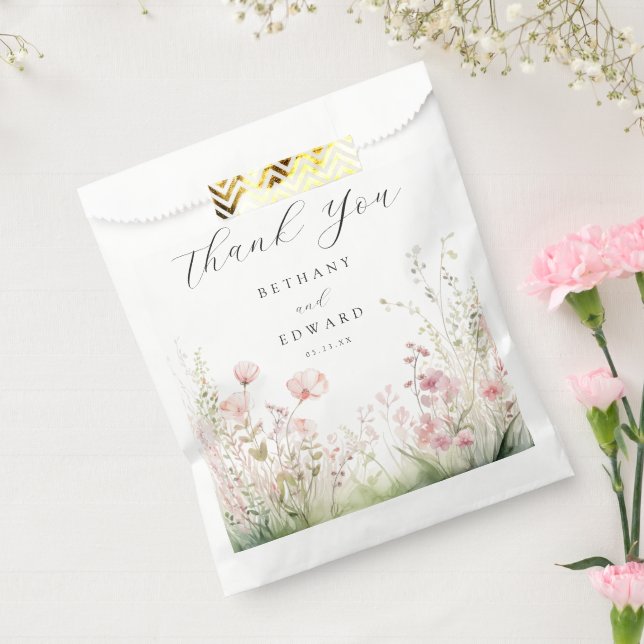 Pastel Wildflower Wedding Favor Bag (Sealed)