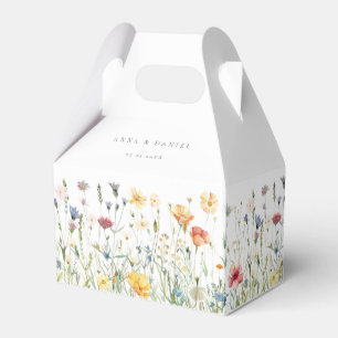 Pastel Wildflower Wedding Favor Boxes