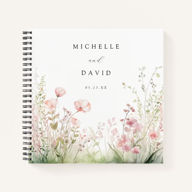 Pastel Wildflower Wedding Guest Book (Front)