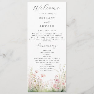 Pastel Wildflower Wedding Program