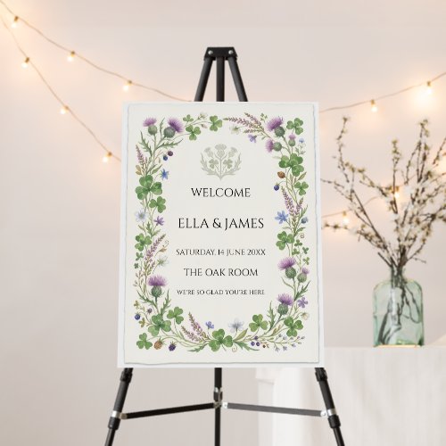 Pastel Wildflower Wedding Welcome Sign