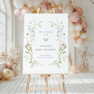 Pastel Wildflower Whimsical Baby Shower Welcome  Foam Board