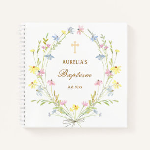 Pastel Wildflowers Baptism Guest Book