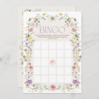 Pastel Wildflowers Bingo Bridal Shower Game Card