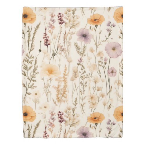 Pastel Wildflowers Duvet Cover