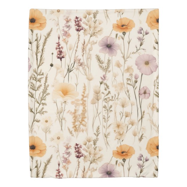 Pastel Wildflowers Duvet Cover (Front)