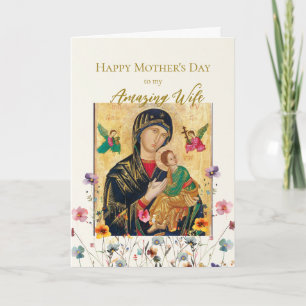 Pastel Wildflowers Husband to Wife Mother's Day  Card