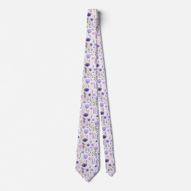 Pastel Wildflowers  Neck Tie (Front)