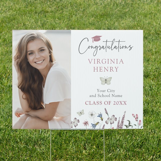 Pastel Wildflowers Photo Yard Sign (Pastel Wildflowers Photo Yard Sign by Painted Paperie
)