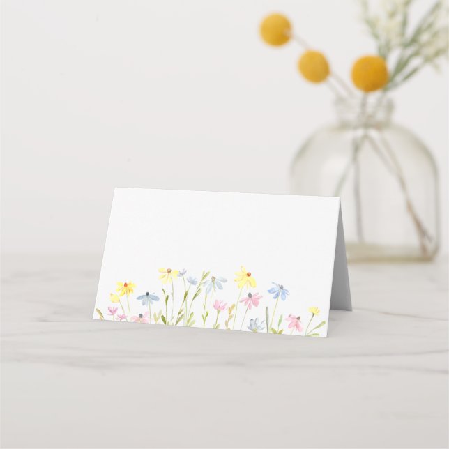 Pastel Wildflowers Place Card (Front)