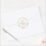 Pastel Winter Wonderland Baby Shower Envelope Seal<br><div class="desc">This Pastel Winter Wonderland Baby Shower Envelope Seal design is an adorable pastel sugar plum fairytale, featuring a clean minimalist white background for black and golden brown text with handwritten script, creating a simple and neutral modern style. This classic arrangement is sweetly embellished with cheerful festive garlands of Christmas ornaments...</div>
