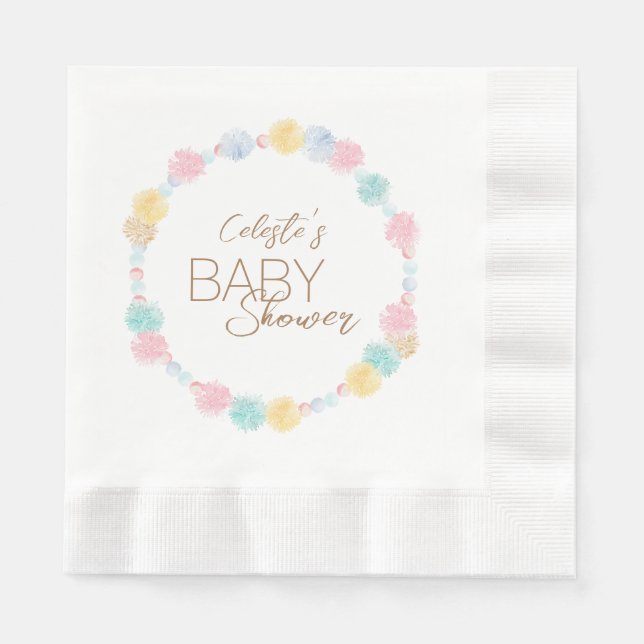 Pastel Winter Wonderland Baby Shower Napkins (Front)