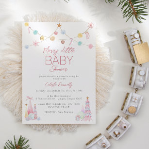 Merry and Bright Christmas Light Garland and Party Invitation - Salty Canary