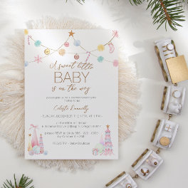 Pastel Winter Wonderland Sweet Little Baby Shower Invitation