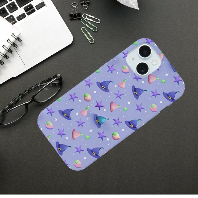 Pastel Witch Hats  – Cute Kawaii Halloween Pattern iPhone 15 Case (Creator Uploaded)